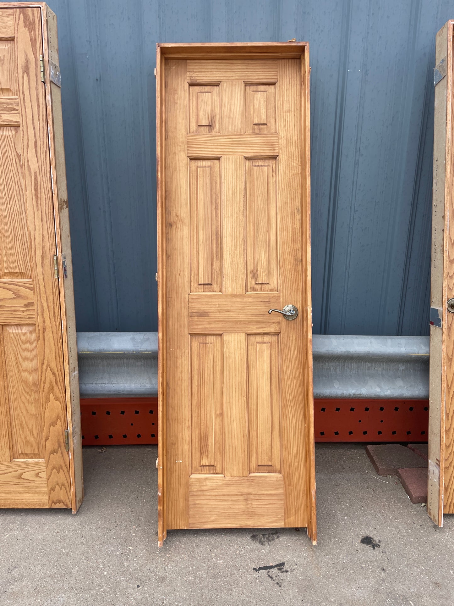 24x80 LHS Interior Solid 6 Panel Prehung Door, Wood Finish [#J622.09]