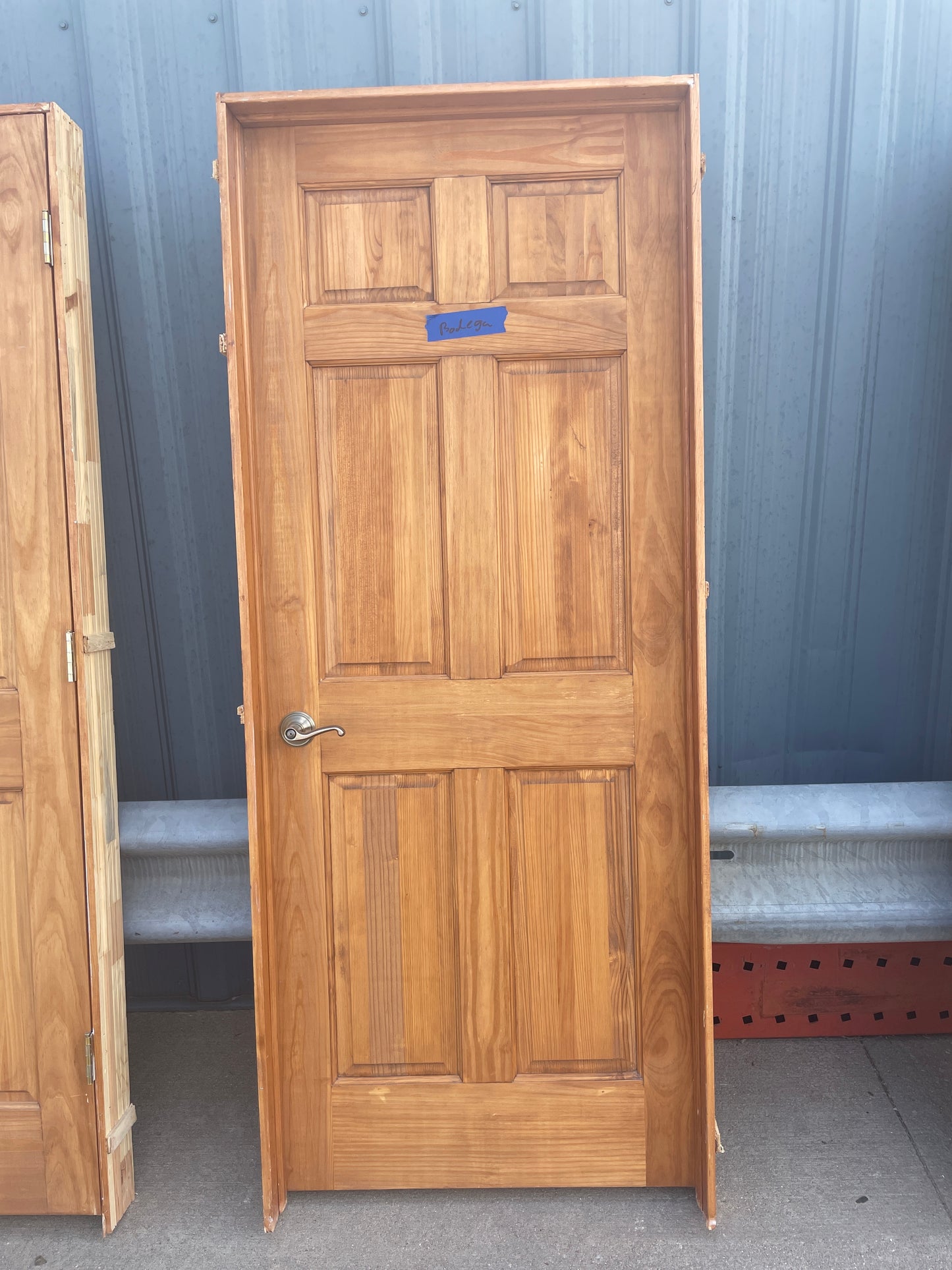 32x80 RHS Interior Hollow 6 Panel Prehung Door, Wood Finish [#J622.11]