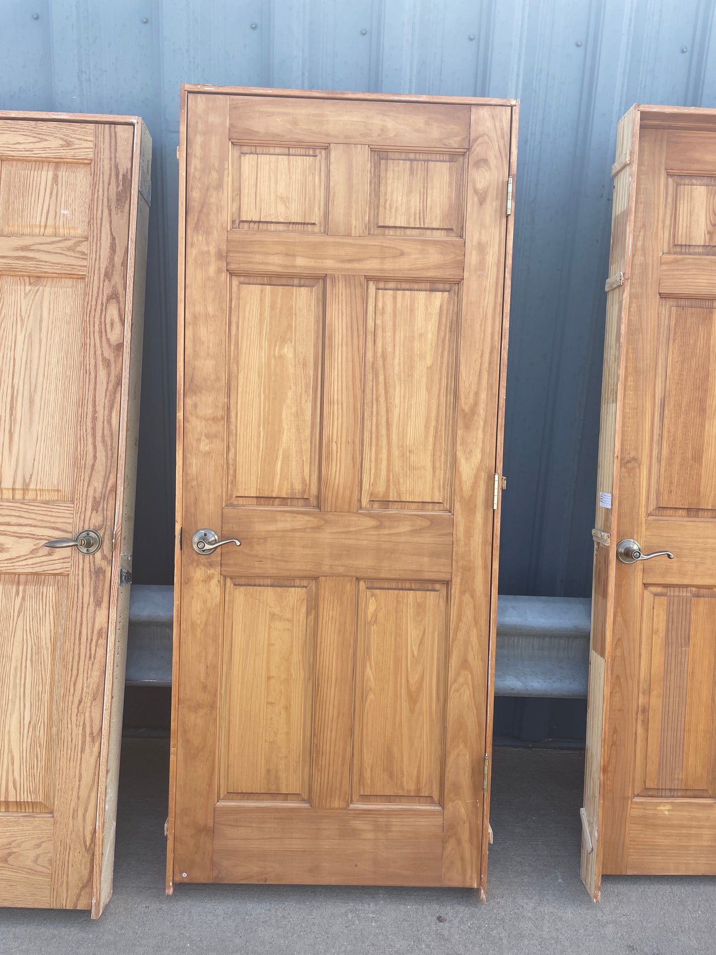 32x80 LHS Interior Hollow 6 Panel Prehung Door, Wood Finish [#J622.12]