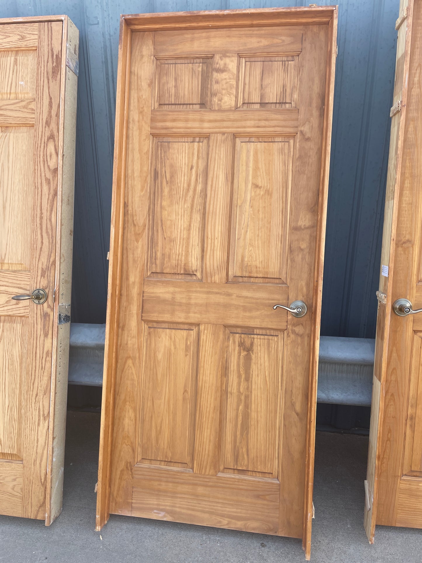 32x80 LHS Interior Hollow 6 Panel Prehung Door, Wood Finish [#J622.12]