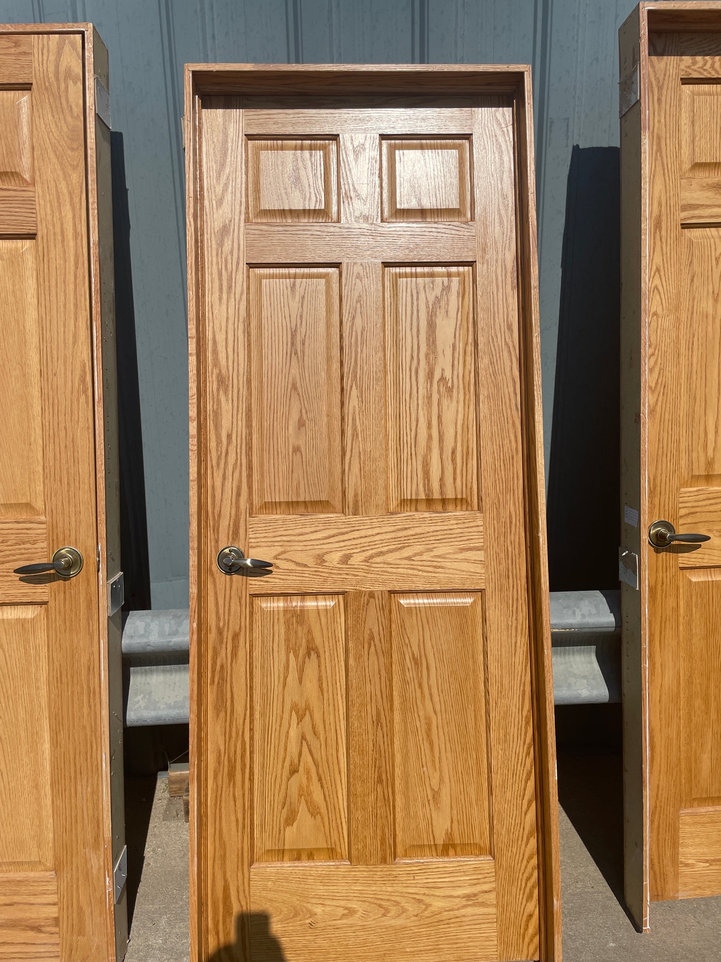 30x80 RHS Interior Solid 6 Panel Prehung Door, Wood Finish  ID #J622.15