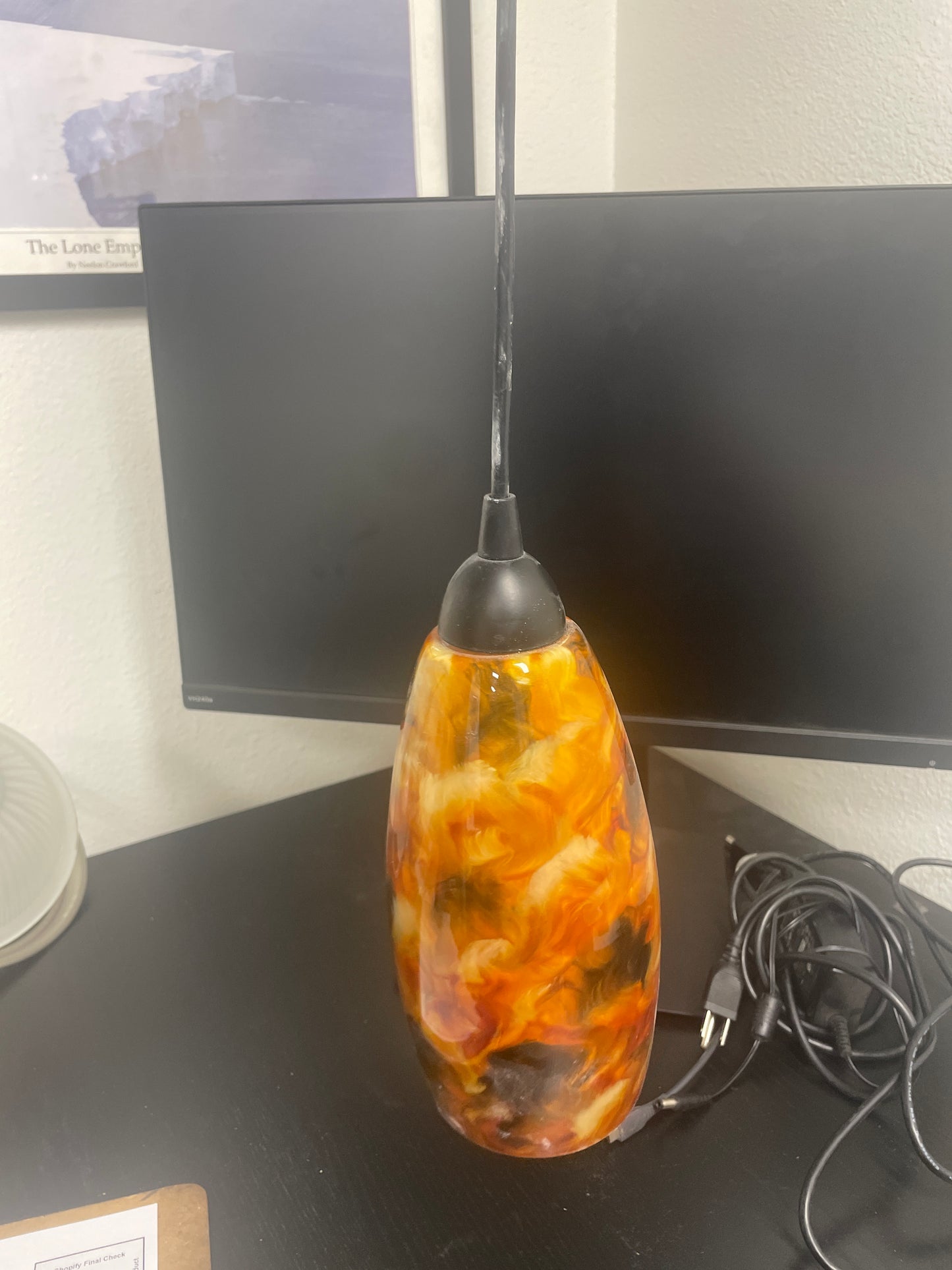 Art Glass Pendant Light, Matte Black [#J623.03]