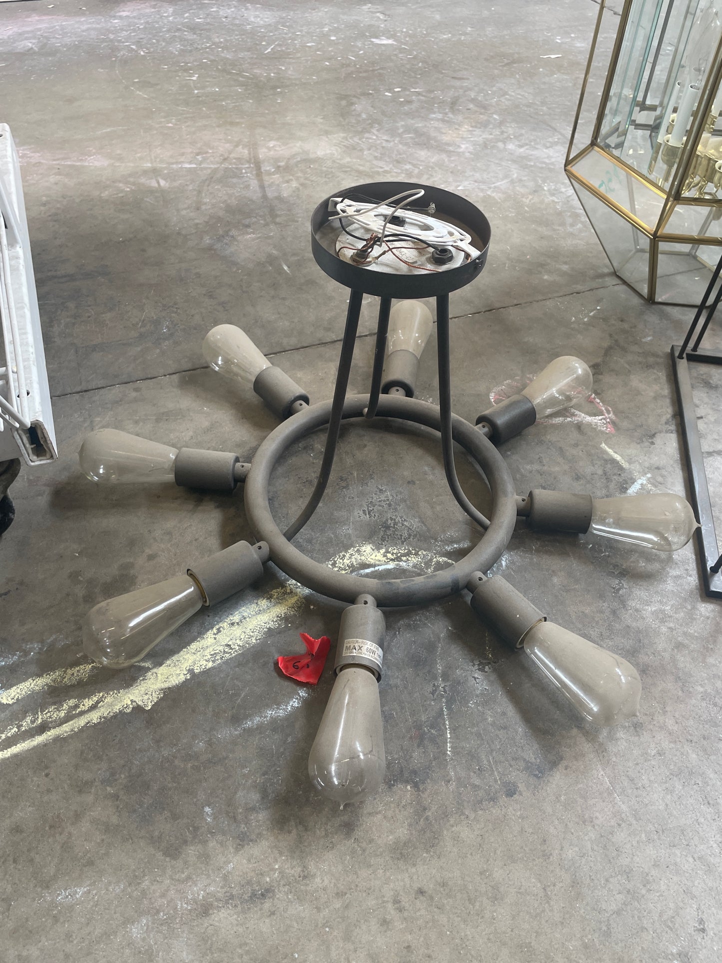 8-Light Industrial Ring Chandelier, Matte Gray [#J623.09]