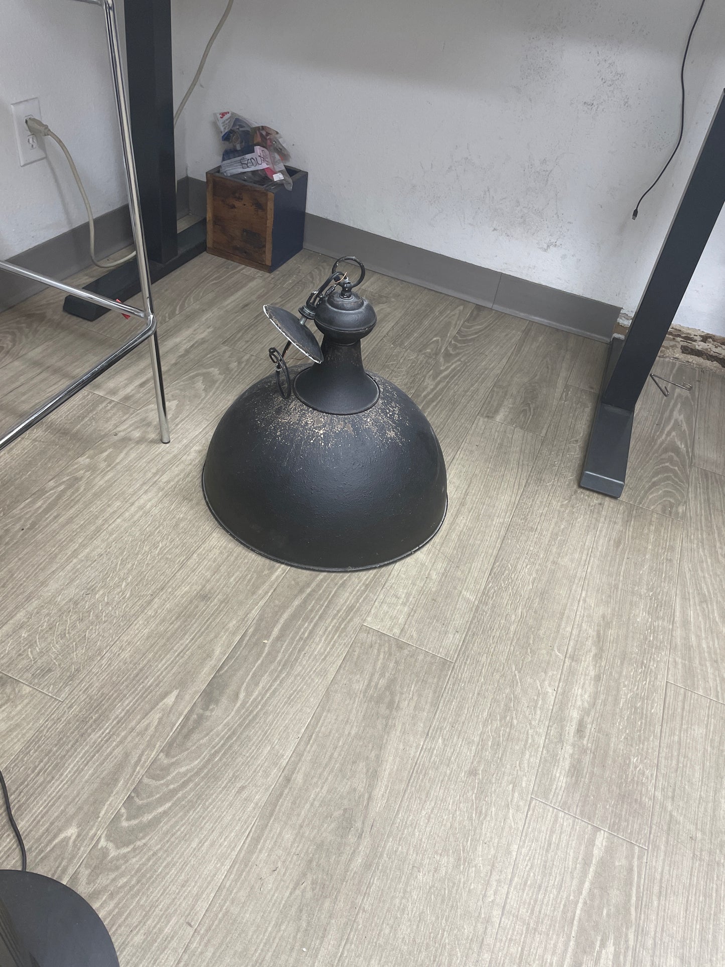 Industrial Dome Pendant, Distressed Matte Black [#TNCC.623.02]