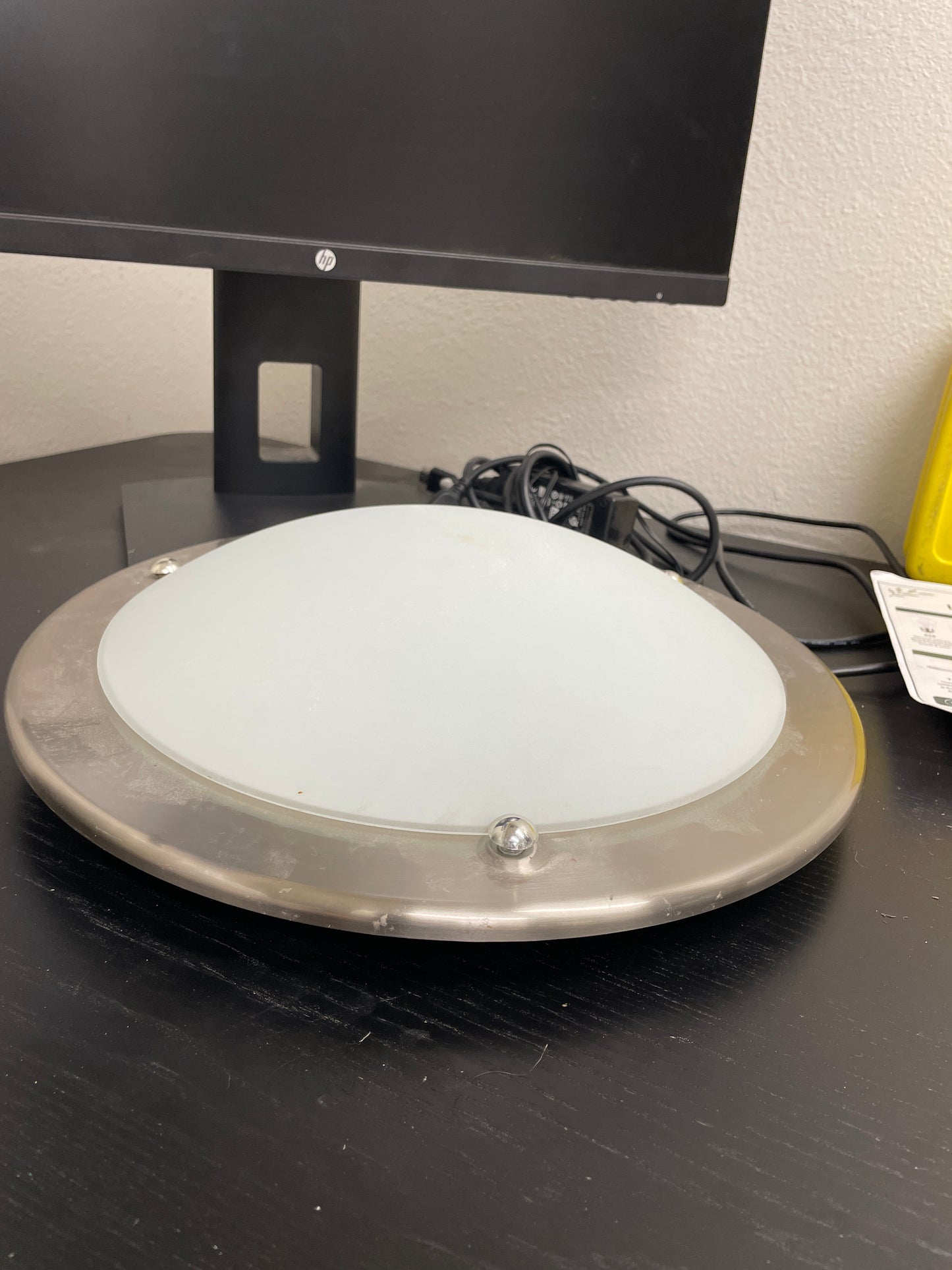 Round Flush Mount Ceiling Light, Brushed Nickel [#J629.02]