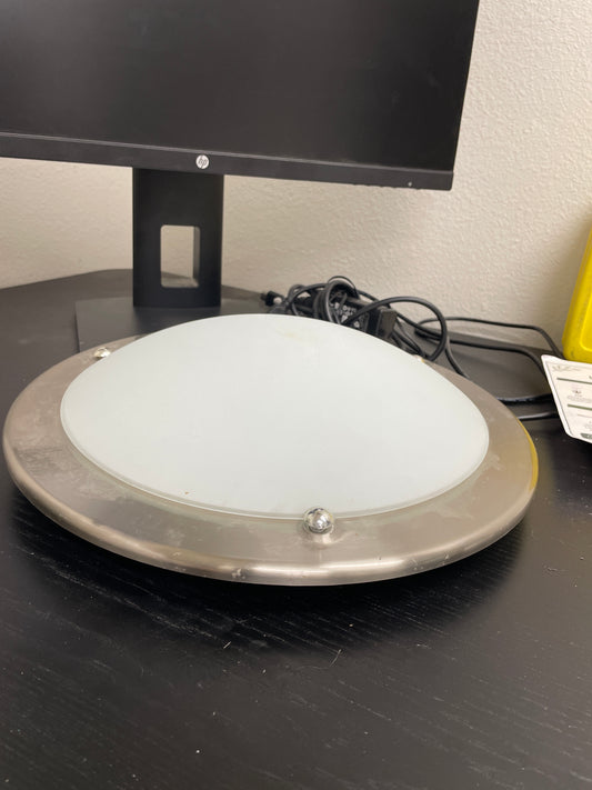 Round Flush Mount Ceiling Light, Brushed Nickel [#J629.02]