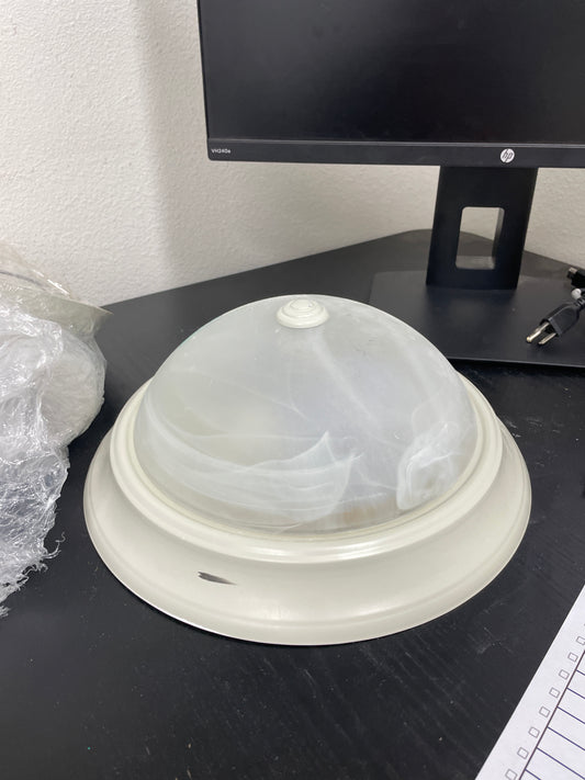 Round Flush Mount Ceiling Light, White [#J629.03]