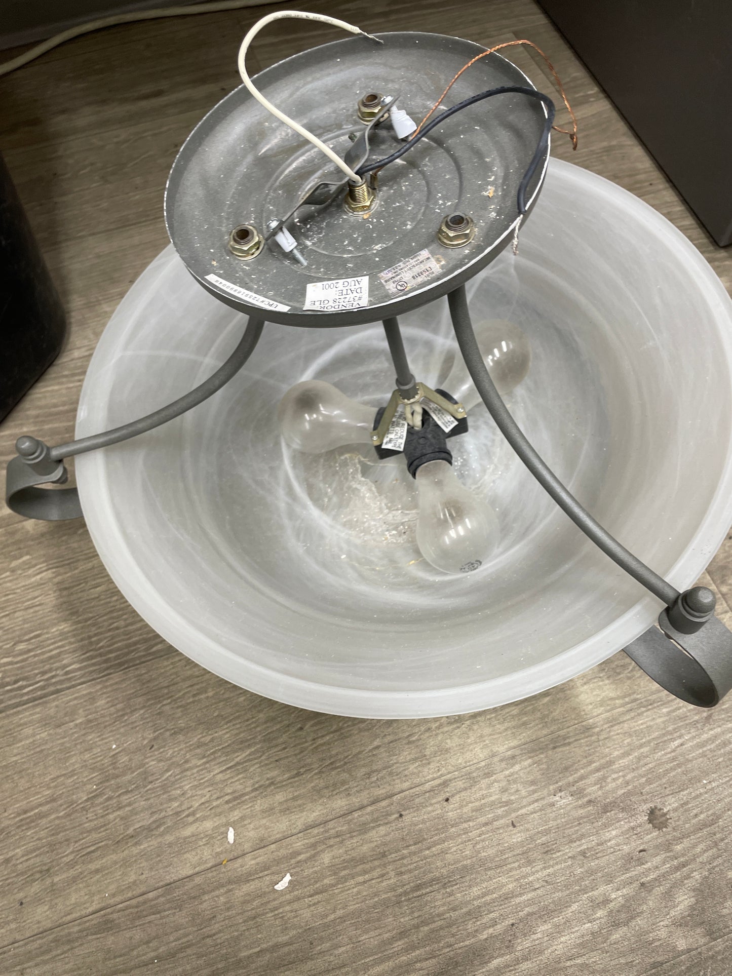 3-Light Reclaimed Bowl Pendant, Pewter