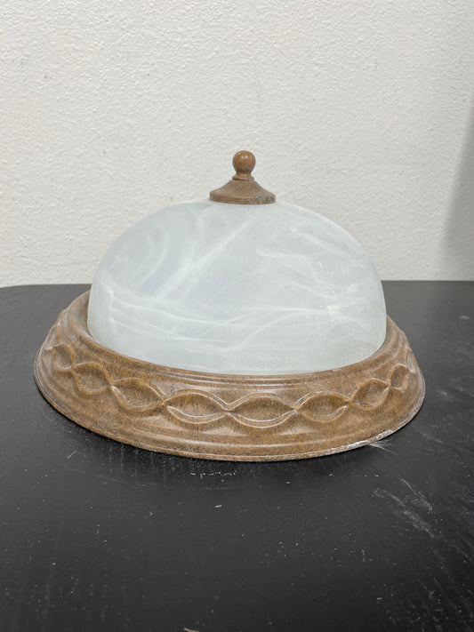 Round Reclaimed Flush Mount, Antique Gold