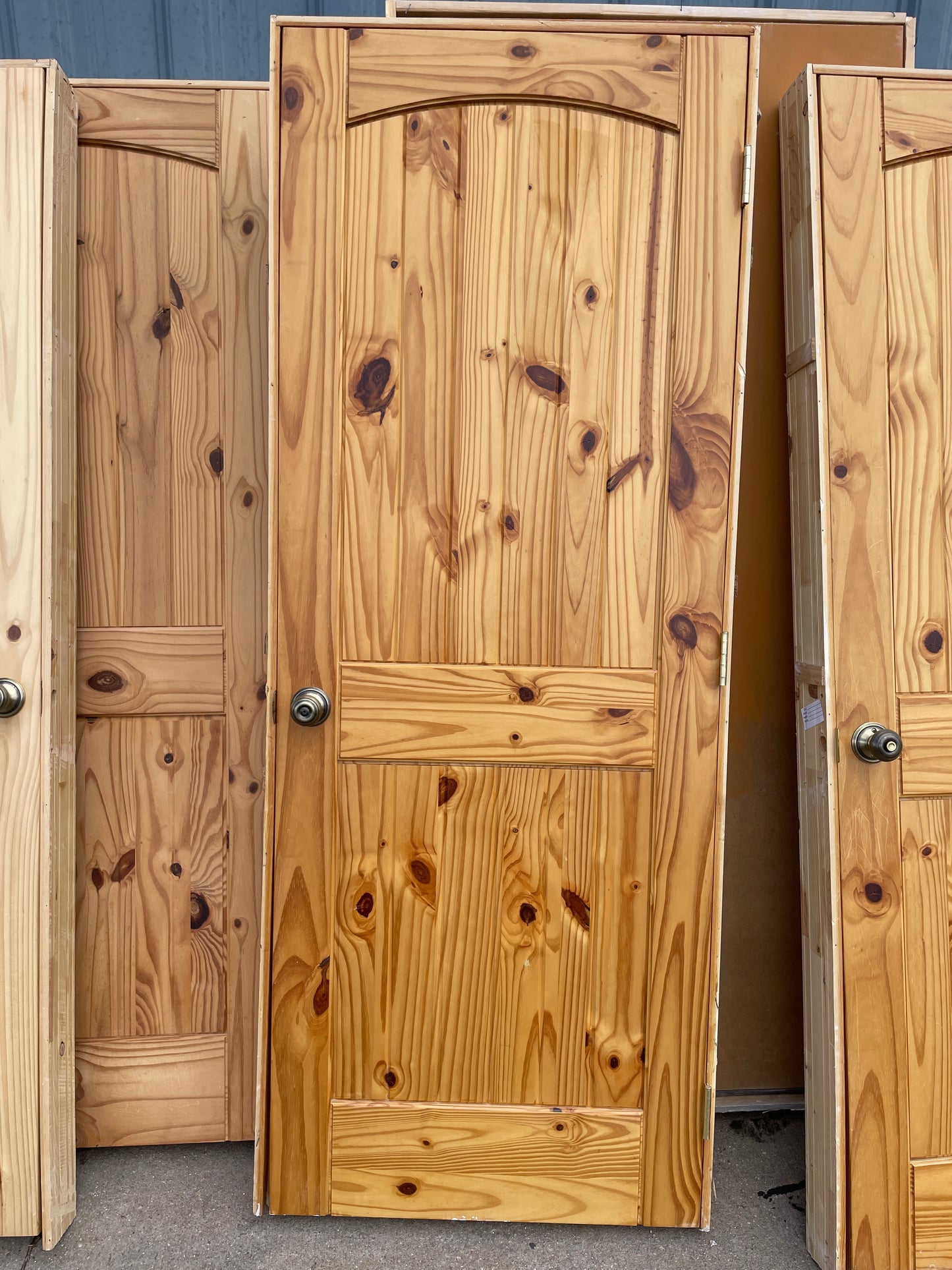 30x80 LHS Interior Reclaimed 2 Panel Prehung Door, Wood Finish