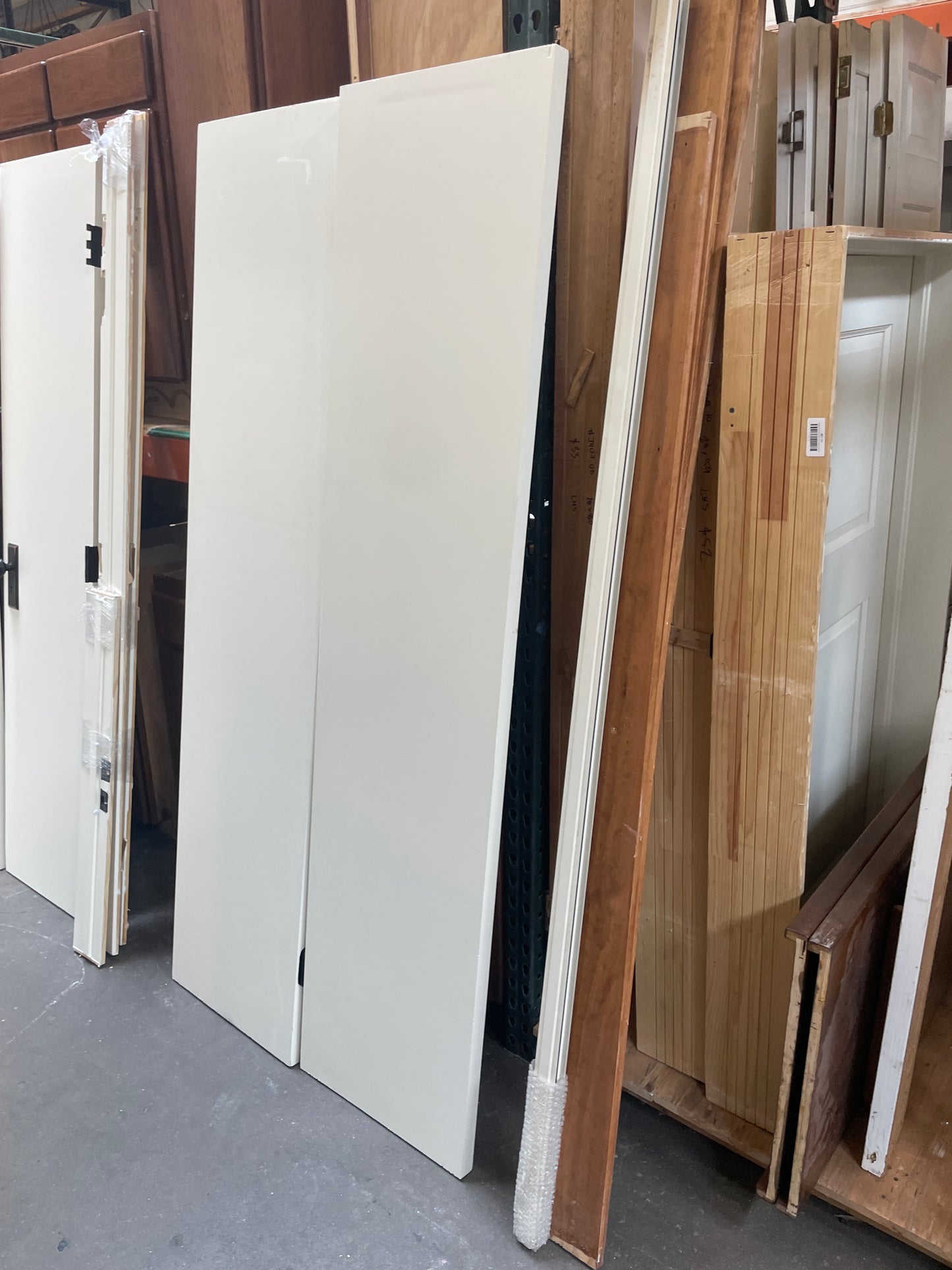 36x77 Interior Reclaimed Solid Flush Double Door Pair, White