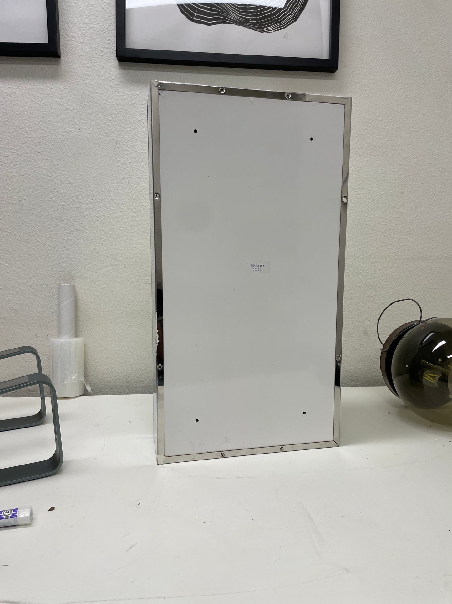 Reclaimed Mirrored Medicine Cabinet, Chrome Frame