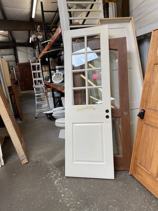 30x96 RHS Exterior Reclaimed Solid 8 Light Slab Door, White
