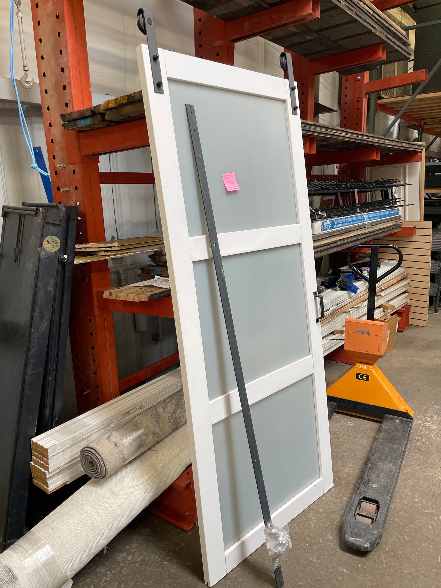36x84 Interior Reclaimed Solid 3 Light Barn Sliding Door, White