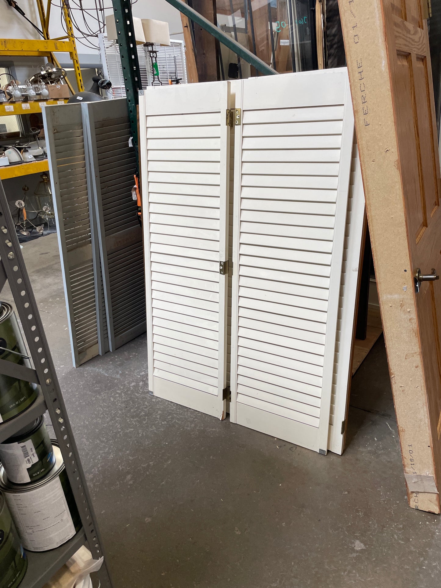 40x64 Reclaimed Louvered Window Shutters, White