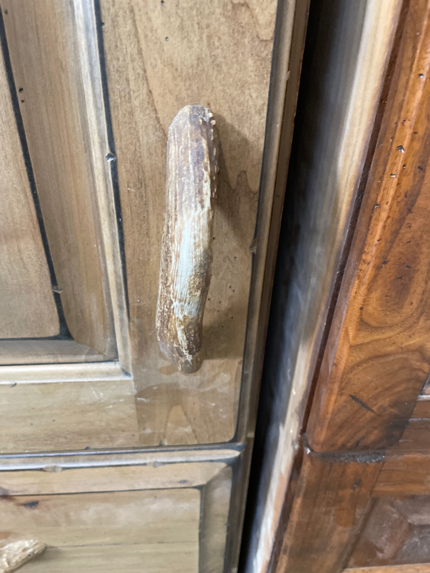 Reclaimed Tall Linen Cabinet, Knotty Wood with Antler Handles