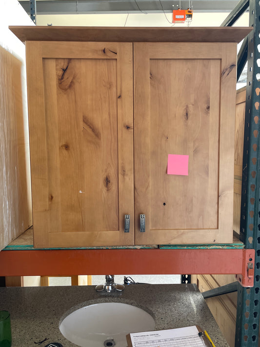 Reclaimed Knotty Wood Wall Cabinet, Natural Finish