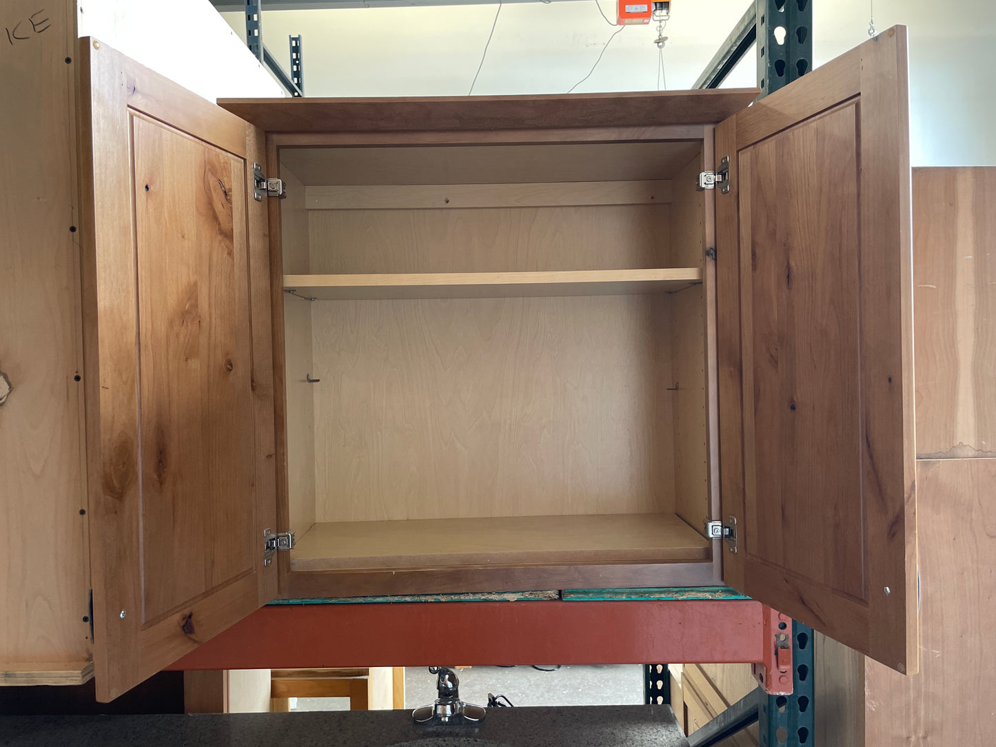 Reclaimed Knotty Wood Wall Cabinet, Natural Finish