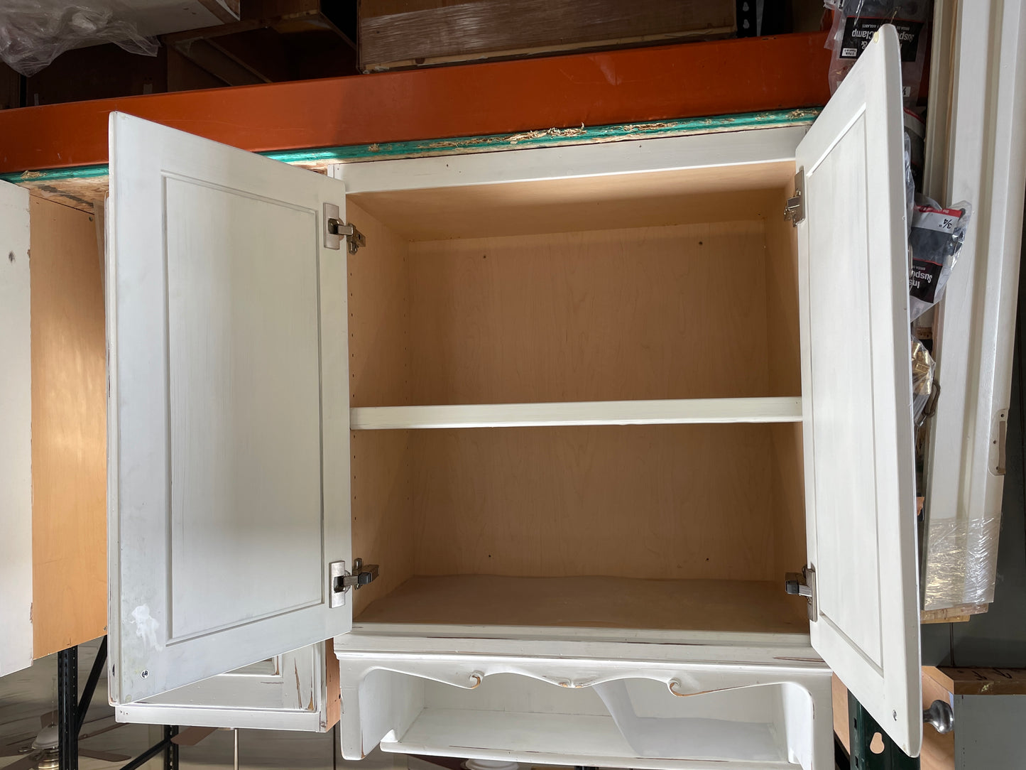 Reclaimed Wall Cabinet, Distressed Gray Finish
