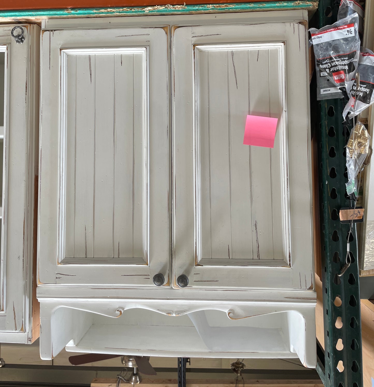 Reclaimed Wall Cabinet, Distressed Gray Finish