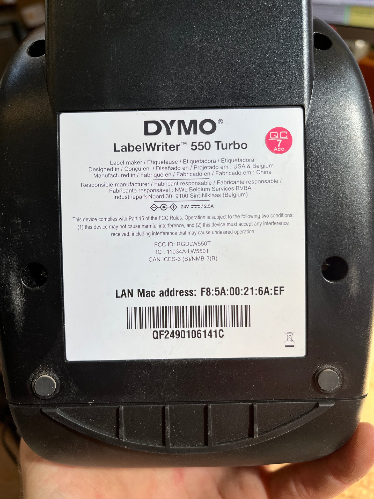 DYMO LabelWriter 550 Turbo Printer w/Cables [#E506.02]