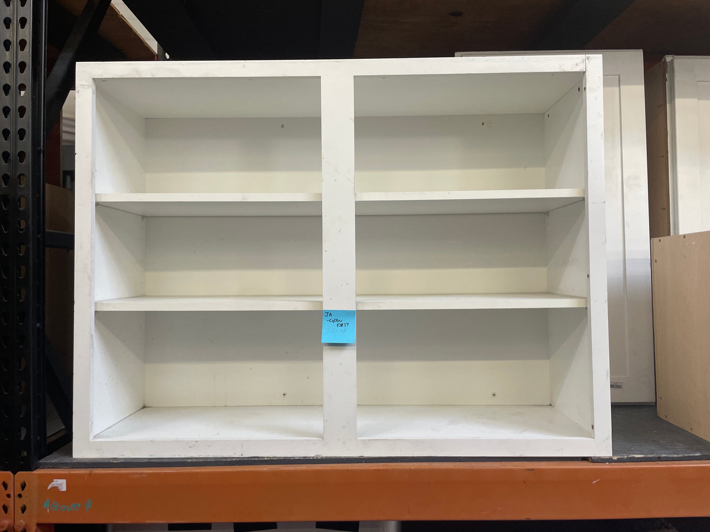 48in Open Shelf Upper Cabinet, White Finish