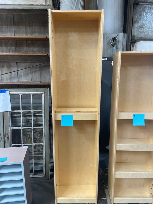 12in Tall Shelf Cabinet, Natural Wood Finish