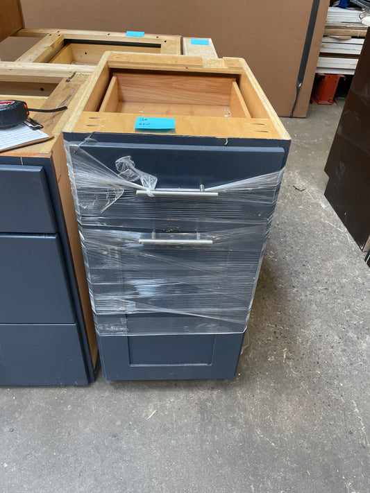 17in Two-Drawer Base Cabinet, Dark Gray Finish