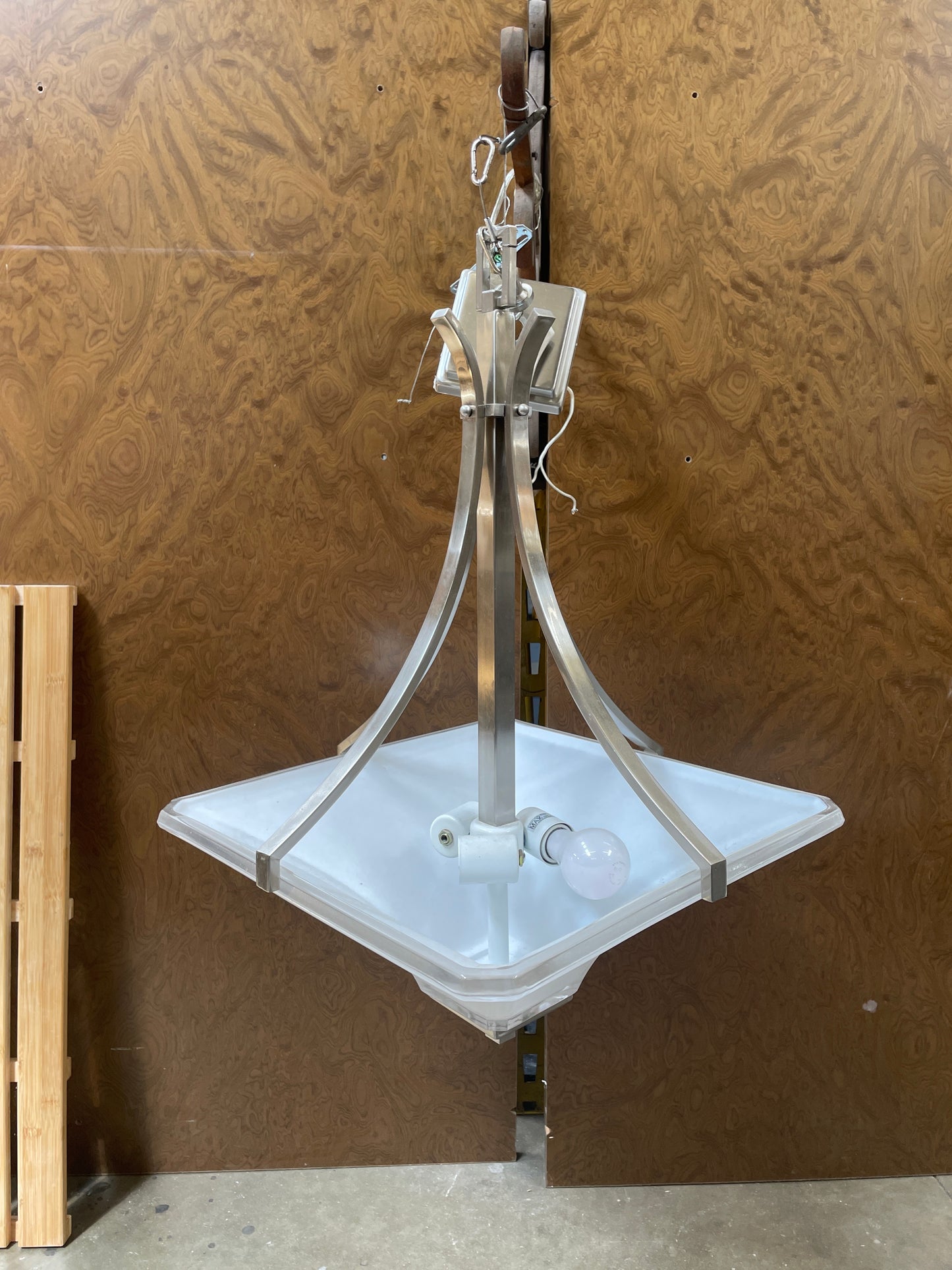 Reclaimed Square Pendant Light, Brushed Nickel
