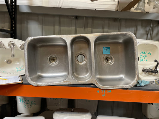 40x20 Reclaimed Triple Basin Undermount Kitchen Sink