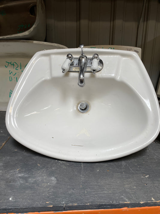 23x18 Reclaimed Wall-Mount Bathroom Sink, White Porcelain
