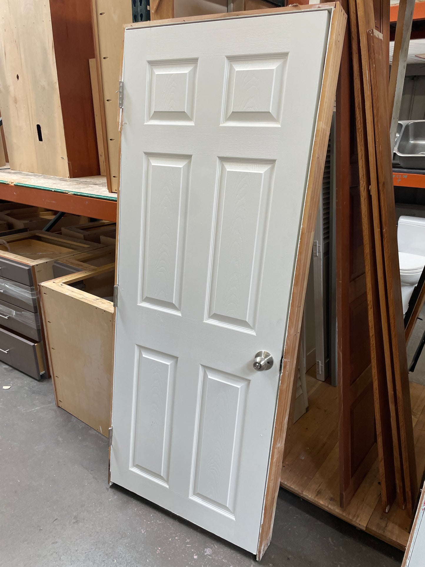 30x76 LHS Interior Hollow 6 Panel Prehung Door, White [#J727.04]