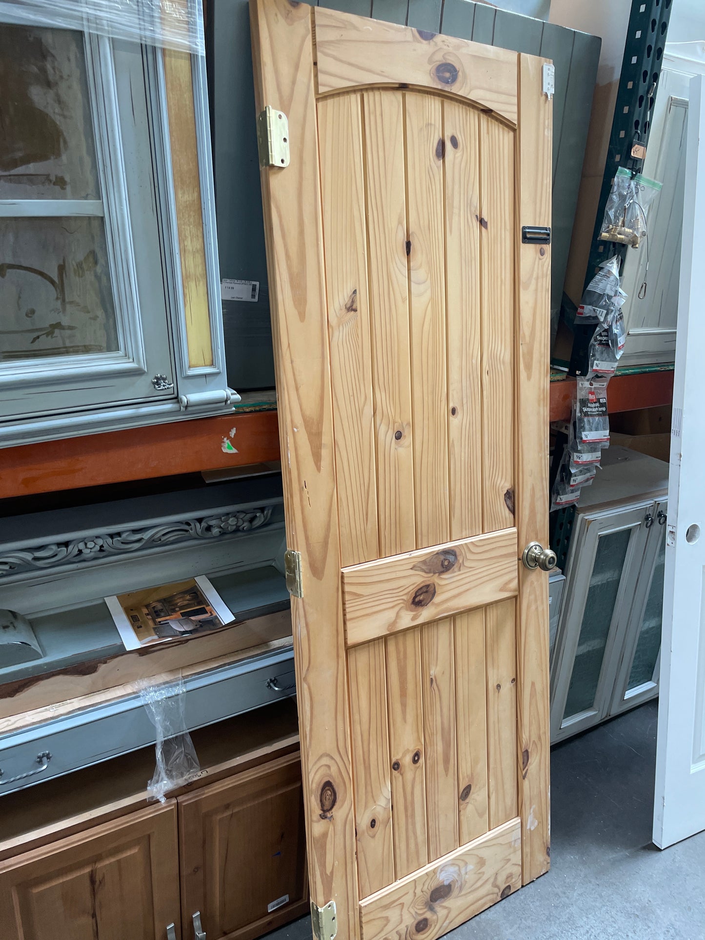 28x79 LHS Interior Solid 2 Panel Slab Door, Knotty Pine [#J727.07]