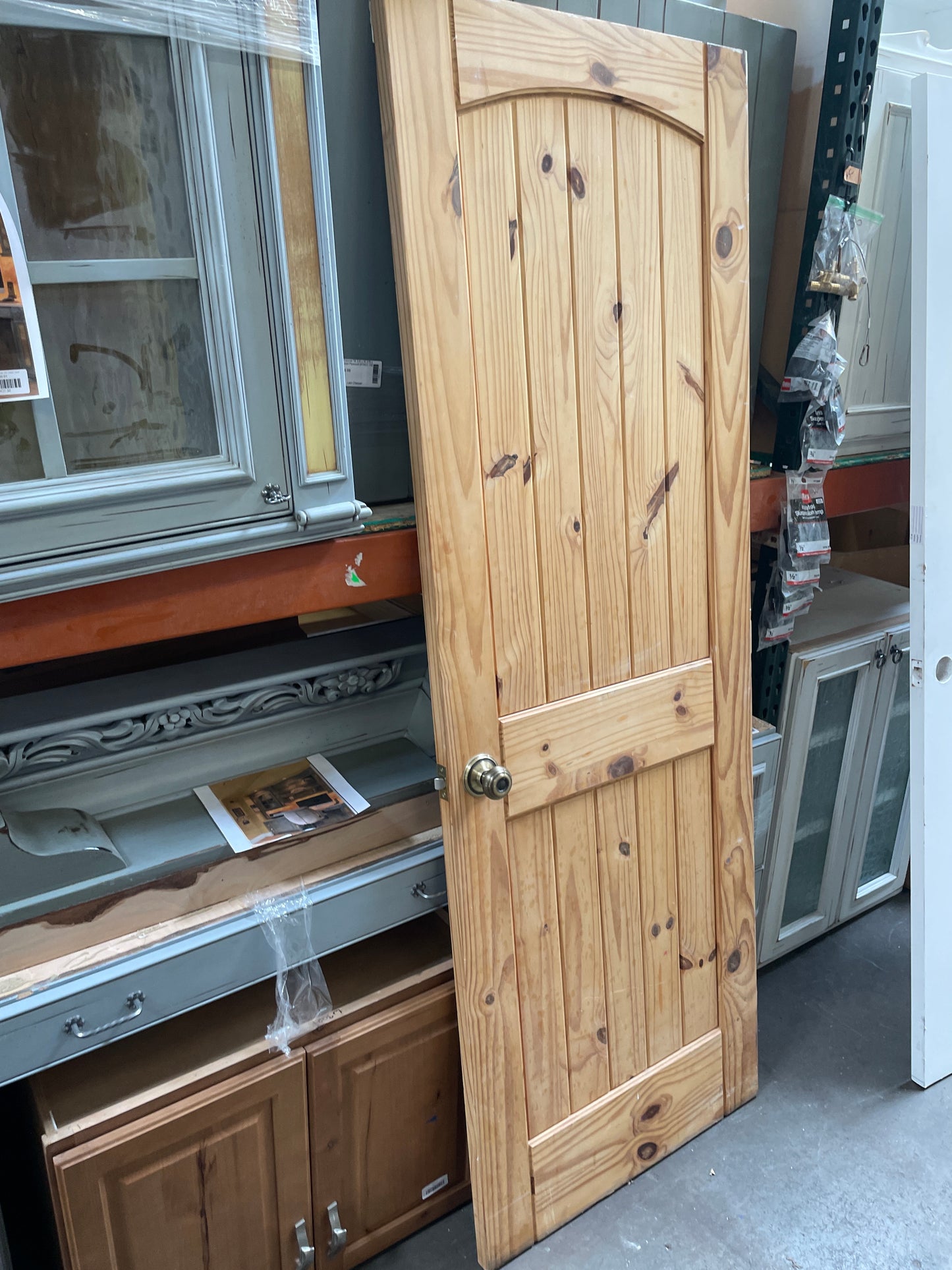 28x79 LHS Interior Solid 2 Panel Slab Door, Knotty Pine [#J727.07]