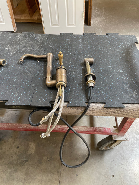 Nicolazzi/Rohl Reclaimed Kitchen Faucet, Tuscan Brass