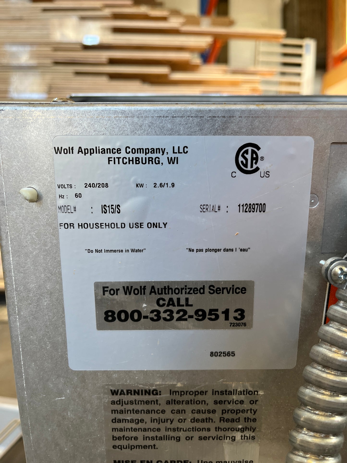 Wolf Warming Drawer / Steamer Unit [#E505.08]