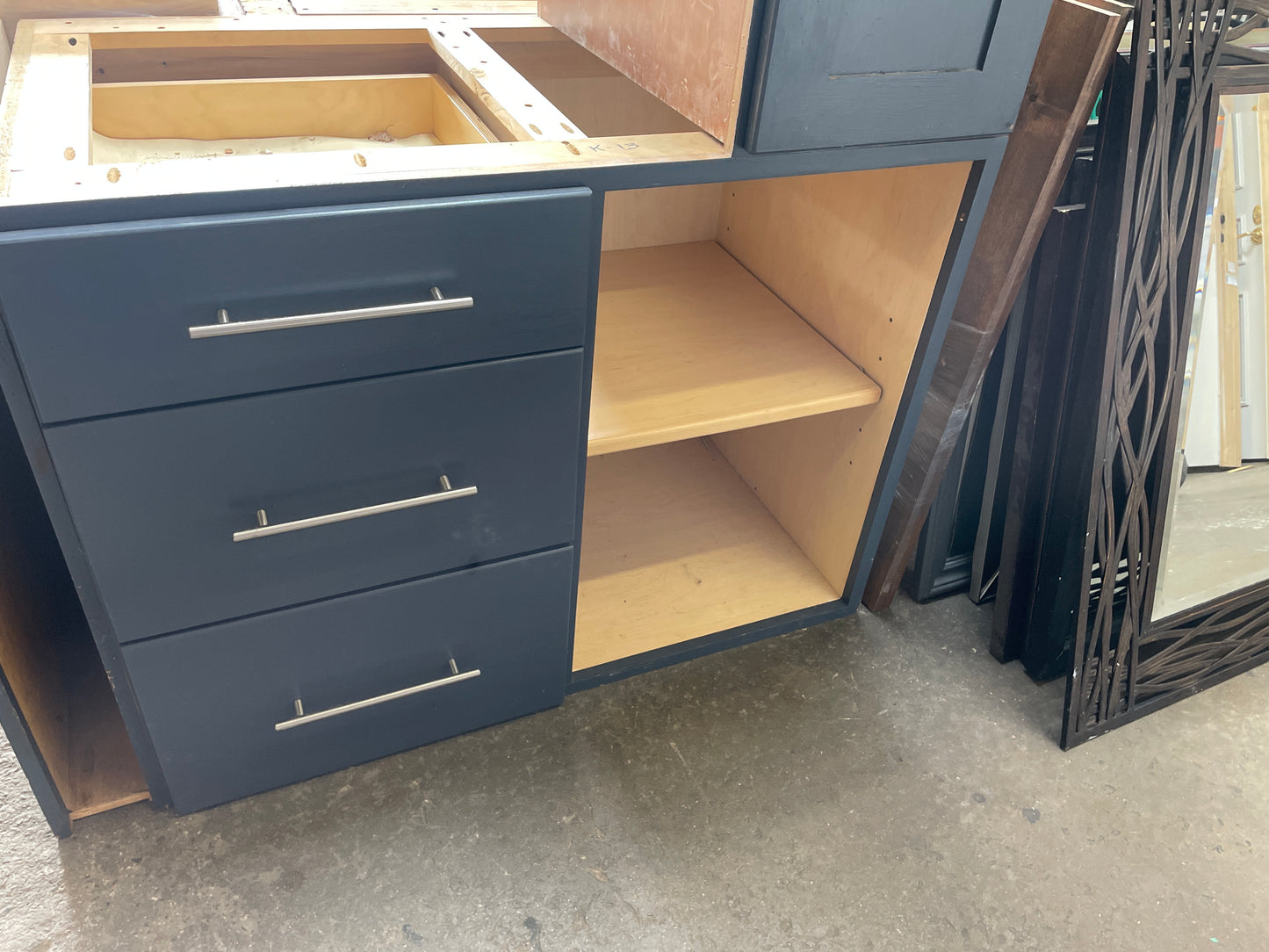 42in Base Cabinet, Dark Blue Finish