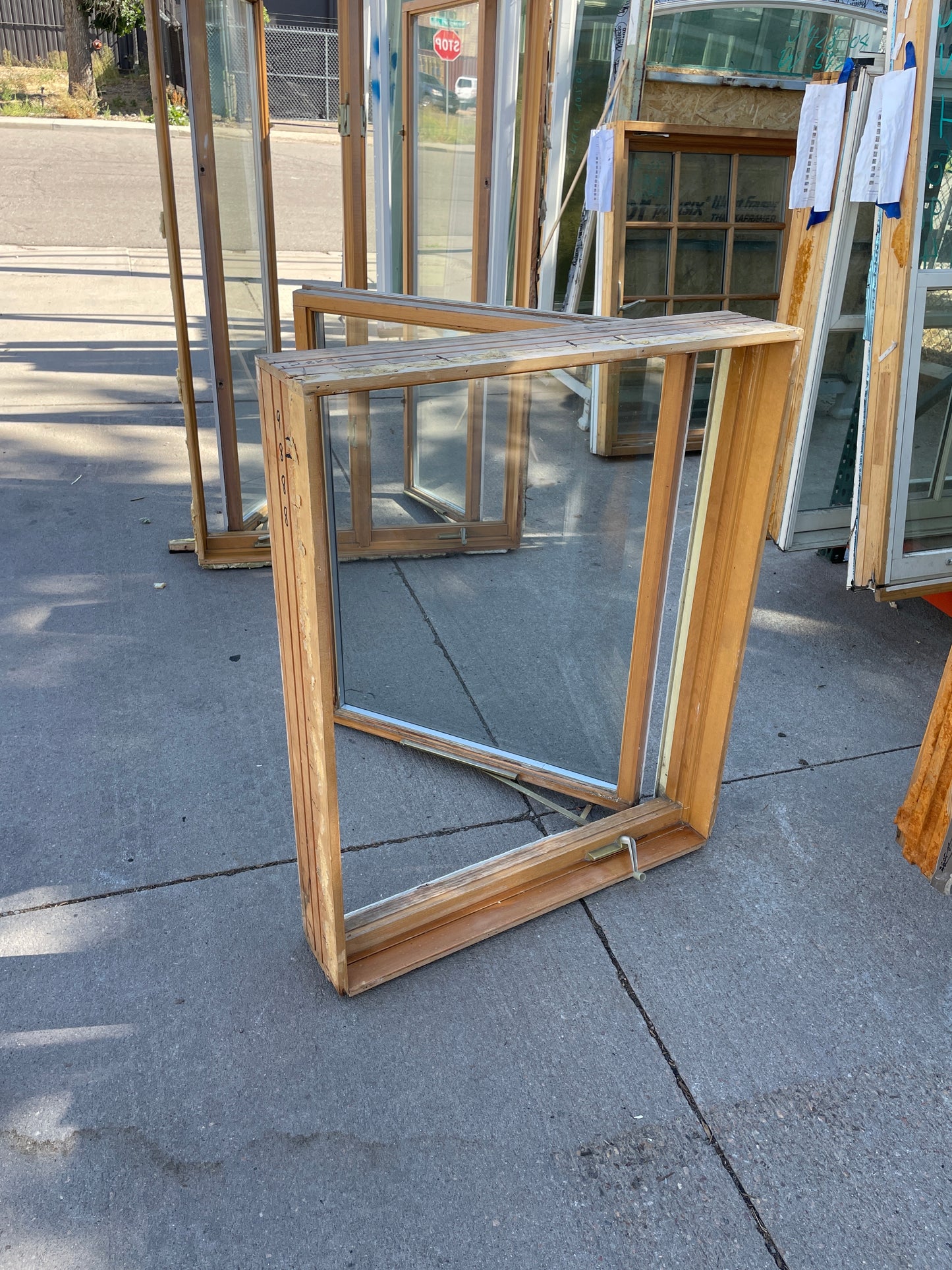32x40 Reclaimed Casement Wood Window, Natural