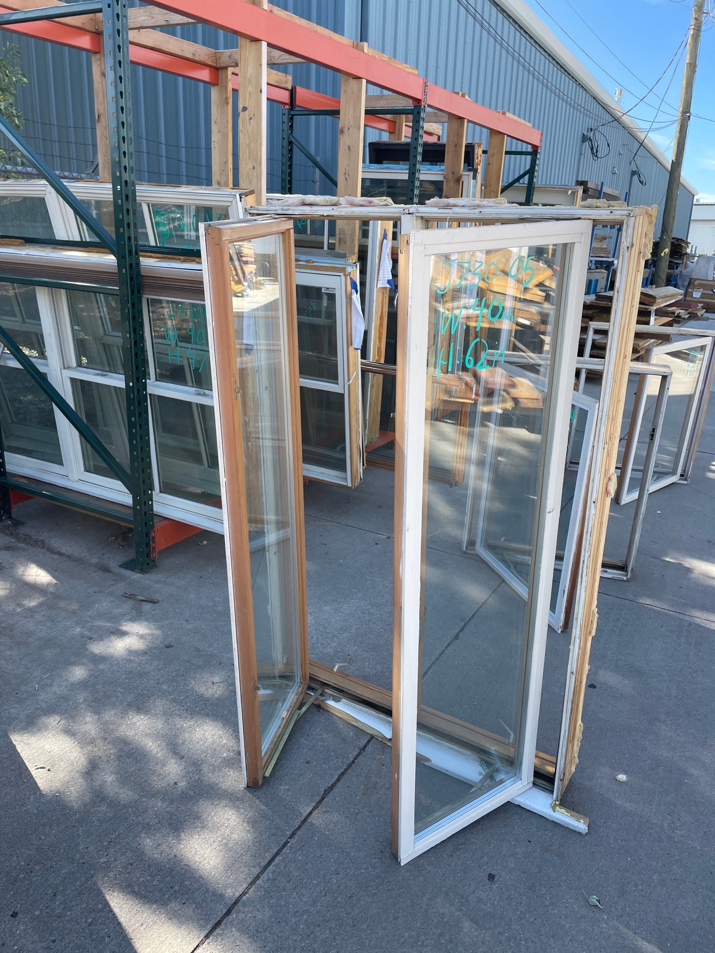 40x62 Reclaimed Casement Wood Window, Natural