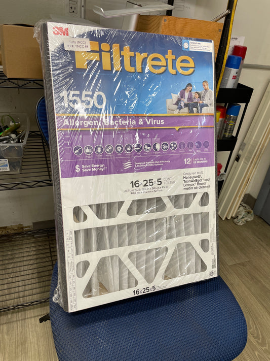 3M Filtrete 1550 MPR Air Filter 16x25x5, Allergens Bacteria and Virus