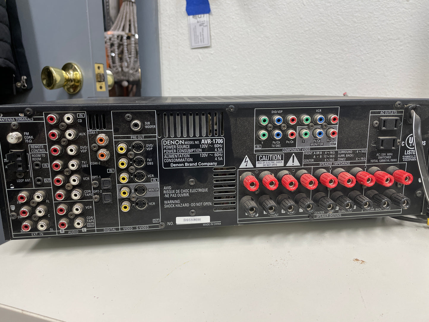 Denon AVR-1706 Audio Video Receiver, 120V