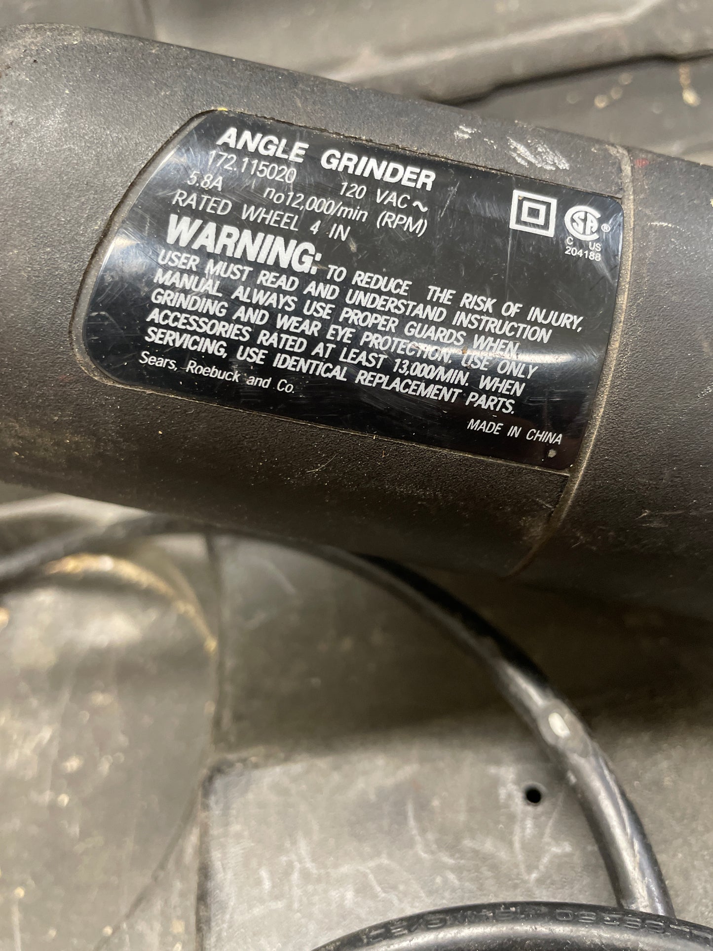 Craftsman 4.5in Angle Grinder, 120V