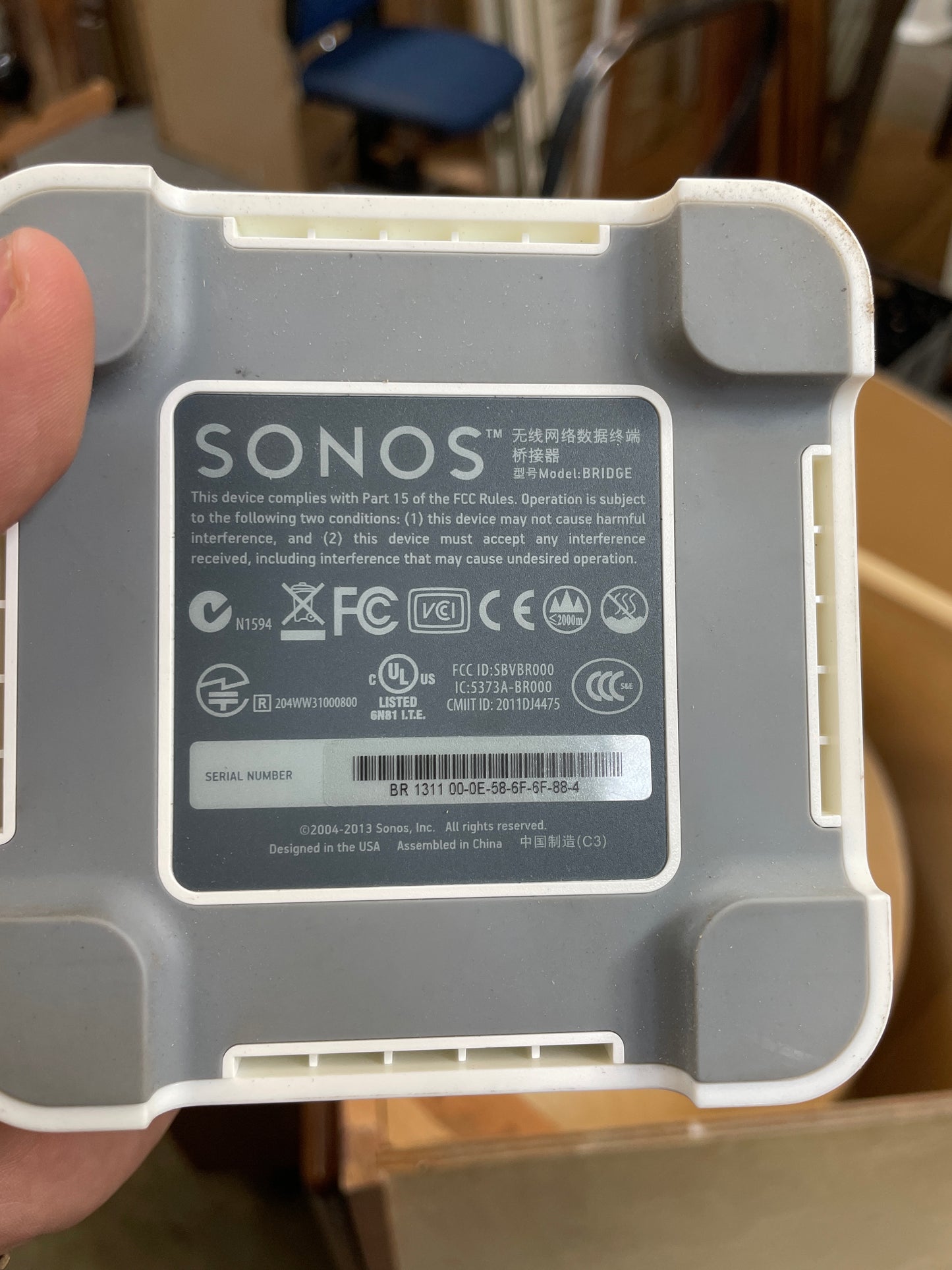 Sonos Bridge Wireless Network Adapter, White [#J803.13]
