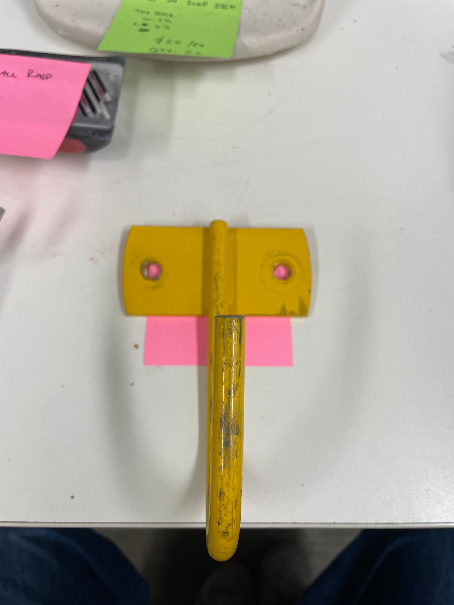 Fixed 9 Inch Metal Hook, Yellow Finish