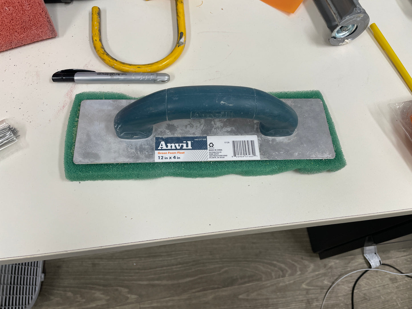 Anvil Green Foam Float Trowel, 12 x 4 Inch