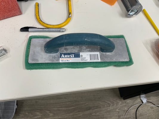 Anvil Green Foam Float Trowel, 12 x 4 Inch