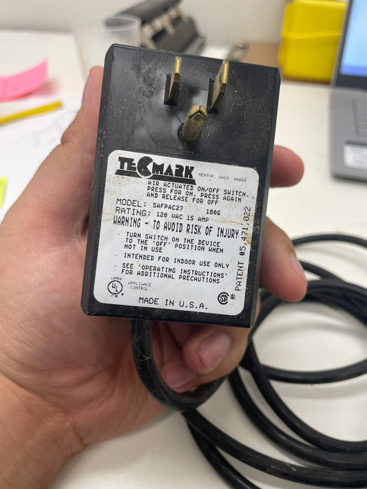 TecMark Air Actuated Press Switch, Model SAFPAC27