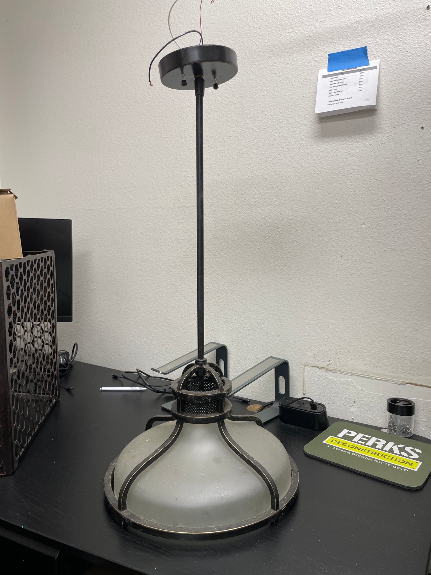 Reclaimed Dome Pendant Light, White