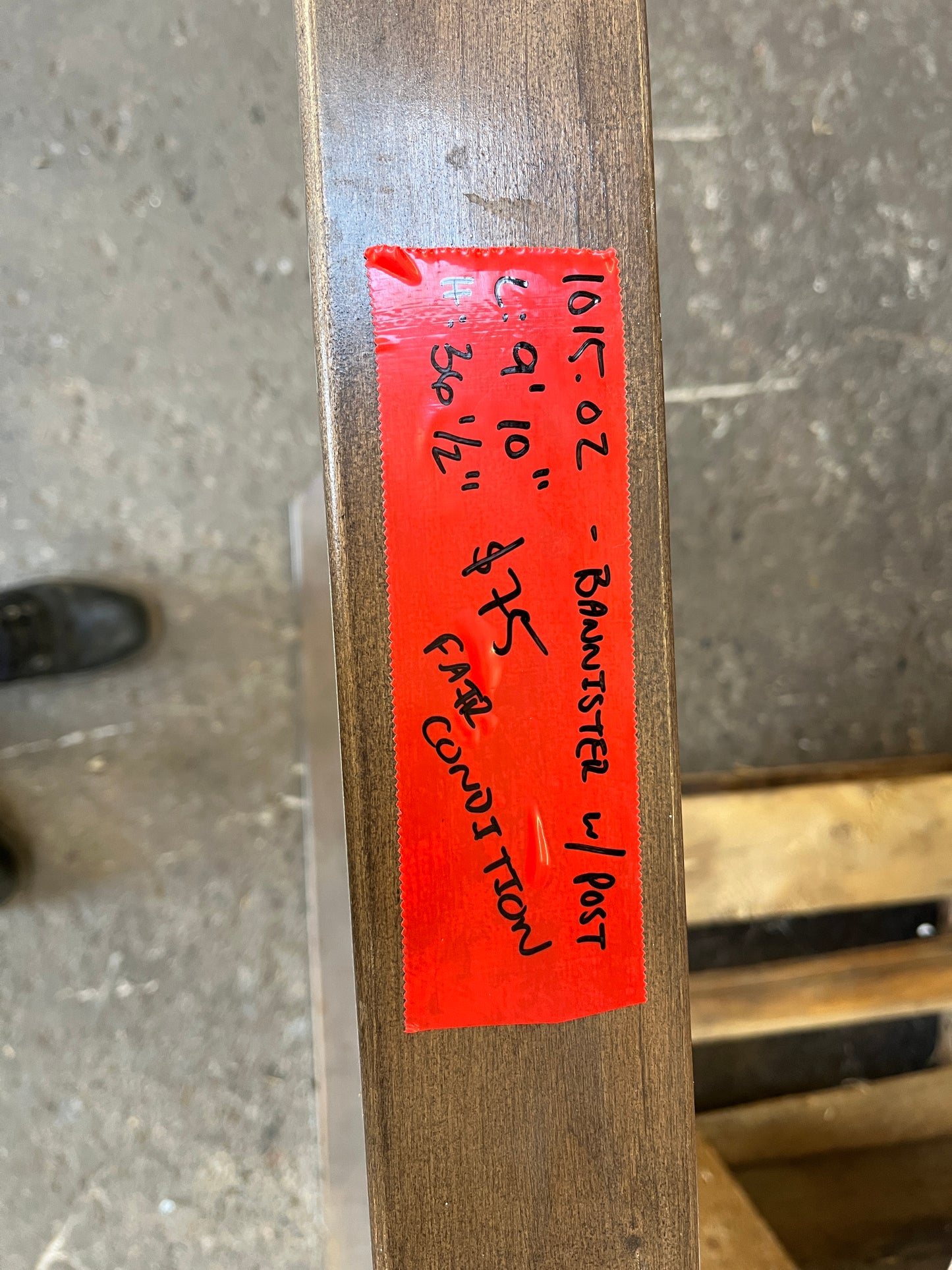 Wood & Iron Stair Railing with Newel Post  [1015.02]