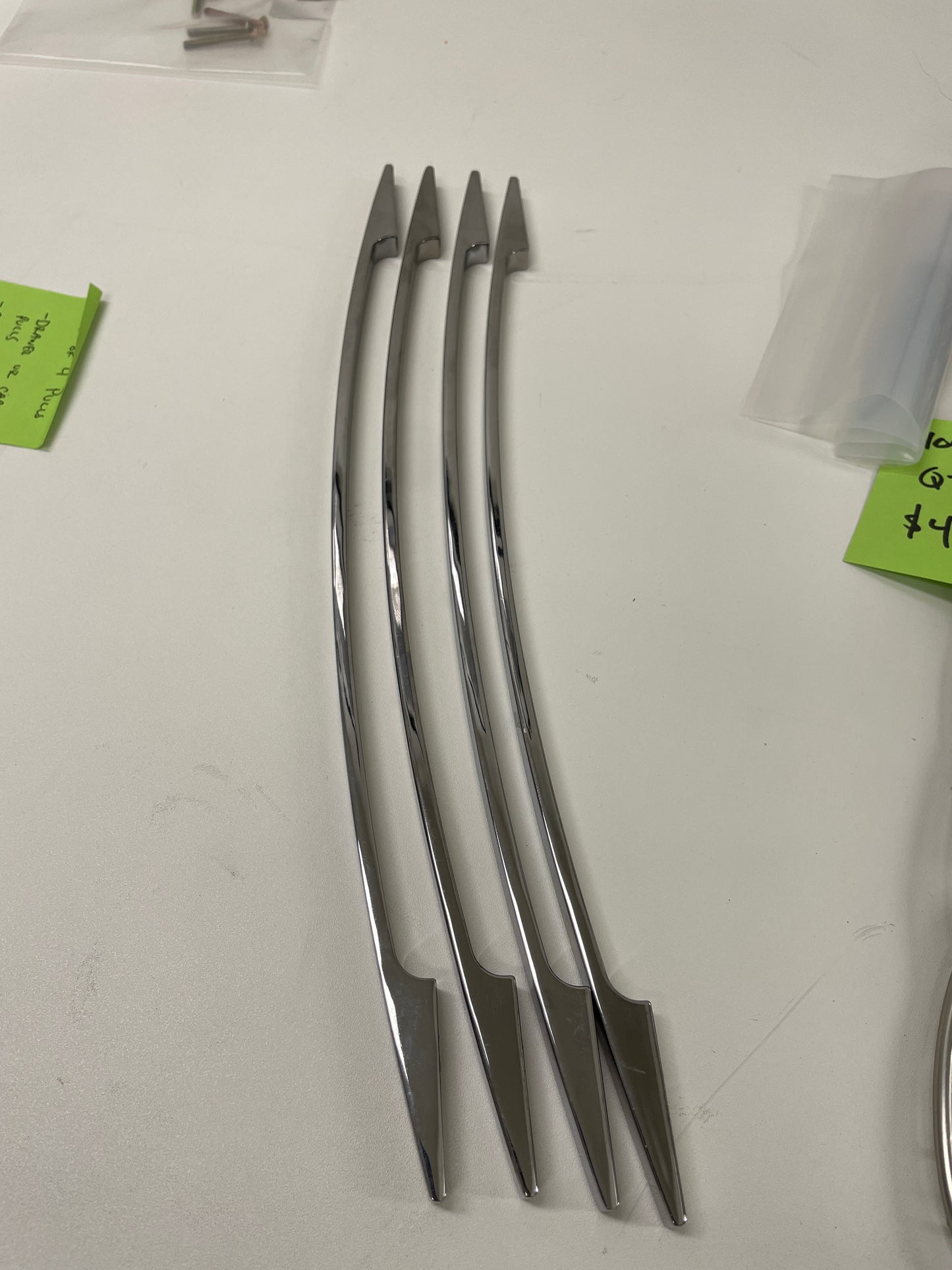 Set of Chrome Drawer or Cabinet Pulls, 13.5 Inch Span